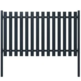 Anthracite powder coated steel fence panel 174.5x100 cm by vidaXL, fence panels - Ref: Foro24-146471, Price: 177,58 €, Discou...