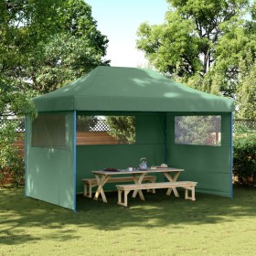 Tienda de fiesta plegable Pop-Up con 3 paredes laterales verde