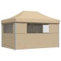 Tienda de fiesta plegable Pop-Up con 4 paredes laterales beige by vidaXL, Tents and gazebos - Ref: Foro24-4005023, Price: 167...