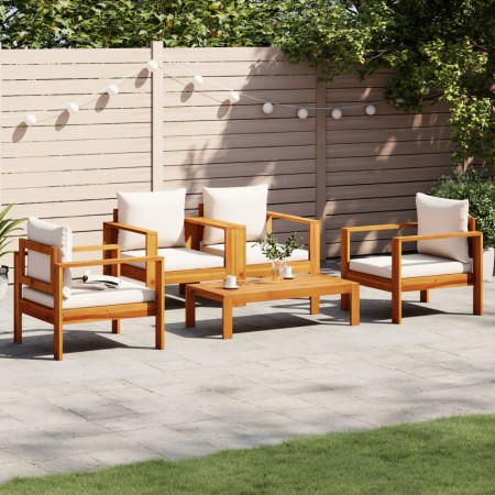 Set de sofás de jardín con cojines 5 pzas madera maciza acacia von vidaXL, Gartensets - Ref: Foro24-3214842, Preis: 570,39 €,...