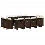Set muebles de jardín 13 pzas y cojines ratán sintético marrón by vidaXL, Garden sets - Ref: Foro24-3277808, Price: 949,50 €,...