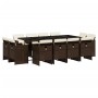 Set muebles de jardín 13 pzas y cojines ratán sintético marrón by vidaXL, Garden sets - Ref: Foro24-3277808, Price: 876,22 €,...