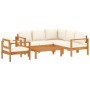 Set de sofás de jardín con cojines 5 pzas madera maciza acacia von vidaXL, Gartensets - Ref: Foro24-3214849, Preis: 661,33 €,...