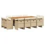 Set comedor de jardín con cojines 13 pzas ratán sintético beige by vidaXL, Garden sets - Ref: Foro24-3277815, Price: 1,00 €, ...