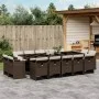 Set comedor de jardín y cojines 15 pzas ratán sintético marrón by vidaXL, Garden sets - Ref: Foro24-3277820, Price: 1,00 €, D...