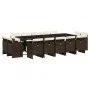 Set comedor de jardín y cojines 15 pzas ratán sintético marrón by vidaXL, Garden sets - Ref: Foro24-3277820, Price: 1,00 €, D...