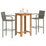 Mesa y taburetes de jardín 3 pzas madera acacia ratán PE gris von vidaXL, Gartensets - Ref: Foro24-3295274, Preis: 242,00 €, ...
