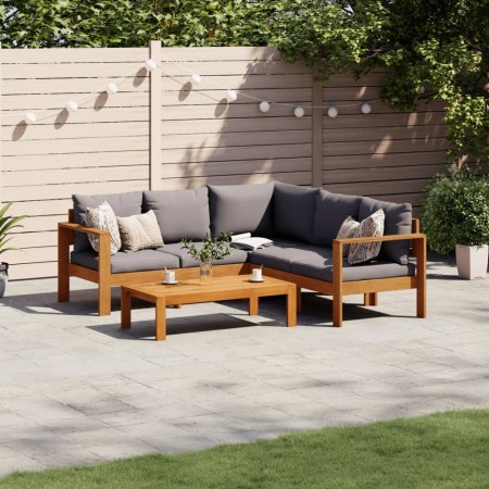 Set sofás de jardín con cojines 4 pzas madera maciza de acacia von vidaXL, Gartensets - Ref: Foro24-3214861, Preis: 527,78 €,...