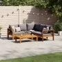 Set sofás de jardín con cojines 4 pzas madera maciza de acacia von vidaXL, Gartensets - Ref: Foro24-3214861, Preis: 539,91 €,...