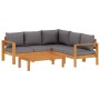 Set sofás de jardín con cojines 4 pzas madera maciza de acacia von vidaXL, Gartensets - Ref: Foro24-3214861, Preis: 527,78 €,...