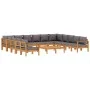 Set de sofás de jardín con cojines 10 pzas madera maciza acacia by vidaXL, Garden sets - Ref: Foro24-3214868, Price: 1,00 €, ...
