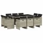 Set de comedor de jardín 11 pzas y cojines ratán sintético gris by vidaXL, Garden sets - Ref: Foro24-3277798, Price: 747,40 €...
