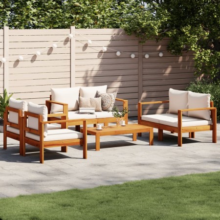 Gartensofagarnitur mit 5-teiligen Kissen aus massivem Akazienholz. von vidaXL, Gartensets - Ref: Foro24-3214840, Preis: 652,0...