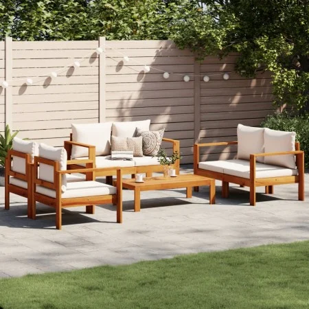 Set de sofás de jardín con cojines 5 pzas madera maciza acacia by vidaXL, Garden sets - Ref: Foro24-3214840, Price: 720,87 €,...