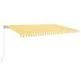Manual retractable awning with yellow and white LED light 500x300 cm by vidaXL, Awnings - Ref: Foro24-3068943, Price: 415,60 ...