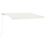 Manual retractable awning with cream LED 450x300 cm by vidaXL, Awnings - Ref: Foro24-3068922, Price: 393,07 €, Discount: %