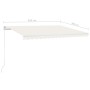 Manual retractable awning with cream LED 450x300 cm by vidaXL, Awnings - Ref: Foro24-3068922, Price: 393,07 €, Discount: %
