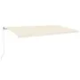 Manual retractable awning with cream LED light 600x300 cm by vidaXL, Awnings - Ref: Foro24-3068962, Price: 501,93 €, Discount: %