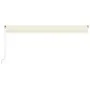 Manual retractable awning with cream LED light 600x300 cm by vidaXL, Awnings - Ref: Foro24-3068962, Price: 501,93 €, Discount: %