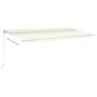 Manual retractable awning with cream LED light 600x300 cm by vidaXL, Awnings - Ref: Foro24-3068962, Price: 501,93 €, Discount: %