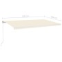Manual retractable awning with cream LED light 600x300 cm by vidaXL, Awnings - Ref: Foro24-3068962, Price: 501,51 €, Discount: %
