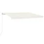 Manual retractable awning with cream LED 450x350 cm by vidaXL, Awnings - Ref: Foro24-3069002, Price: 402,19 €, Discount: %
