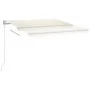 Manual retractable awning with cream LED 450x350 cm by vidaXL, Awnings - Ref: Foro24-3069002, Price: 402,19 €, Discount: %
