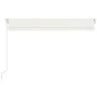 Manual retractable awning with cream LED 450x350 cm by vidaXL, Awnings - Ref: Foro24-3069002, Price: 402,19 €, Discount: %