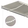 Manual retractable awning with cream LED 450x350 cm by vidaXL, Awnings - Ref: Foro24-3069002, Price: 402,19 €, Discount: %