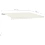 Manual retractable awning with cream LED 450x350 cm by vidaXL, Awnings - Ref: Foro24-3069002, Price: 454,37 €, Discount: %