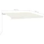 Manual retractable awning with cream LED 450x350 cm by vidaXL, Awnings - Ref: Foro24-3069002, Price: 402,19 €, Discount: %