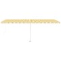 Manual retractable awning with yellow and white LED light 600x300 cm by vidaXL, Awnings - Ref: Foro24-3069603, Price: 662,63 ...