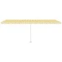 Manual retractable awning with yellow and white LED light 600x300 cm by vidaXL, Awnings - Ref: Foro24-3069603, Price: 640,65 ...
