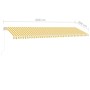 Manual retractable awning with yellow and white LED light 600x300 cm by vidaXL, Awnings - Ref: Foro24-3069603, Price: 662,63 ...