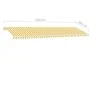 Manual retractable awning with yellow and white LED light 600x300 cm by vidaXL, Awnings - Ref: Foro24-3069603, Price: 640,65 ...