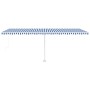 Manual retractable awning with blue and white LED light 600x300 cm by vidaXL, Awnings - Ref: Foro24-3069601, Price: 651,98 €,...
