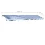 Manual retractable awning with blue and white LED light 600x300 cm by vidaXL, Awnings - Ref: Foro24-3069601, Price: 652,49 €,...