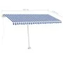 Manual retractable awning with blue and white LED light 450x350 cm by vidaXL, Awnings - Ref: Foro24-3069641, Price: 530,72 €,...