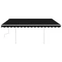 Manual retractable awning with anthracite gray LED light 4.5x3 m by vidaXL, Awnings - Ref: Foro24-3069964, Price: 479,86 €, D...