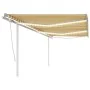 Manual retractable awning with yellow and white LED light 6x3 m by vidaXL, Awnings - Ref: Foro24-3070003, Price: 643,78 €, Di...