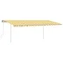 Manual retractable awning with yellow and white LED light 6x3 m by vidaXL, Awnings - Ref: Foro24-3070003, Price: 643,78 €, Di...