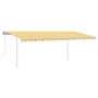 Manuell einziehbare Markise mit gelbem und weißem LED-Licht 6x3 m von vidaXL, Markisen - Ref: Foro24-3070003, Preis: 665,43 €...