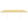 Manual retractable awning with yellow and white LED light 6x3 m by vidaXL, Awnings - Ref: Foro24-3070003, Price: 643,78 €, Di...