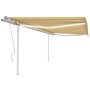 Manual retractable awning with yellow and white LED 4.5x3.5 m by vidaXL, Awnings - Ref: Foro24-3070043, Price: 546,24 €, Disc...