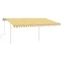 Manual retractable awning with yellow and white LED 4.5x3.5 m by vidaXL, Awnings - Ref: Foro24-3070043, Price: 508,50 €, Disc...
