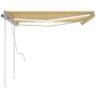 Manual retractable awning with yellow and white LED 4.5x3.5 m by vidaXL, Awnings - Ref: Foro24-3070043, Price: 546,24 €, Disc...
