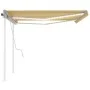 Manual retractable awning with yellow and white LED 4.5x3.5 m by vidaXL, Awnings - Ref: Foro24-3070043, Price: 508,50 €, Disc...