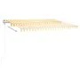 Manual retractable awning with yellow and white LED 4.5x3.5 m by vidaXL, Awnings - Ref: Foro24-3070043, Price: 508,50 €, Disc...