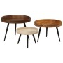 Round coffee tables 3 pcs solid mango wood by vidaXL, Side tables - Ref: Foro24-352033, Price: 210,54 €, Discount: %