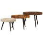 Round coffee tables 3 pcs solid mango wood by vidaXL, Side tables - Ref: Foro24-352033, Price: 210,54 €, Discount: %